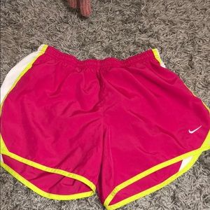 Youth XL Pink and Yellow Nike Shorts